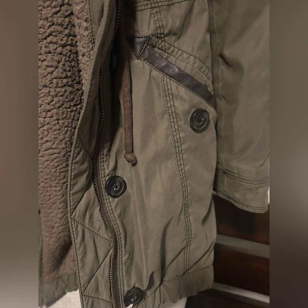 Abercrombie fitch utility army green military like jacket coat S SMALL winter - Picture 9 of 10